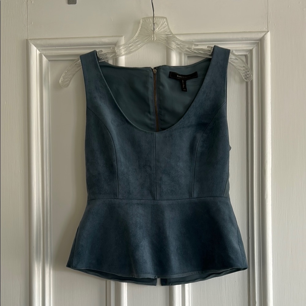 BCBGMaxAzria Suede blue top (XS)